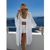 Bílý mušelínový dlouhý letní oversize cardigan JAZZY
