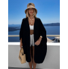 Černý mušelínový oversize letní dlouhý cardigan JAZZY