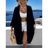 Černý mušelínový oversize letní dlouhý cardigan JAZZY