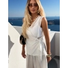 Bílá letní  elegantní zavinovací halenka FRYTOS