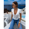 Bílé elegantní korzetový top ZAYANA s výstřihem