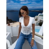 Bílé elegantní korzetový top ZAYANA s výstřihem