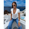Bílé elegantní korzetový top ZAYANA s výstřihem