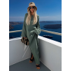 Khaki mušelínové dlouhé oversize maxi šaty ALESIA