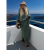 Khaki mušelínové dlouhé oversize maxi šaty ALESIA