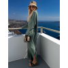 Khaki mušelínové dlouhé oversize maxi šaty ALESIA