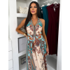 Modré bavlněné dlouhé letní boho maxi šaty CELATIA