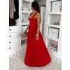 Červené tvarující elegantní dlouhé šaty UMSEET