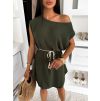 Khaki elegantní letní krátké mini šaty HOMIDA