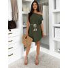 Khaki elegantní letní krátké mini šaty HOMIDA