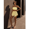 Žlutý mušelínový krátký crop top BALEEN pás přes prsa