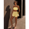 Žlutý mušelínový krátký crop top BALEEN pás přes prsa