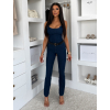 Modrý džínový dlouhý denim overal CARYNA na ramínka