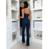 Modrý džínový dlouhý denim overal CARYNA na ramínka
