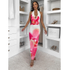 Bílé letní sexy dlouhé šaty ATYNA se vzorem