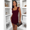Vínové basic krátké elegantní šaty SOTARA