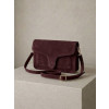 Vínová broušená kožená mini cross body kabelka TALVORIA