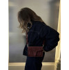 Vínová broušená kožená mini cross body kabelka TALVORIA