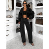 Černá stylová oversized biker koženková bunda LILOURA