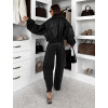 Černá stylová oversized biker koženková bunda LILOURA