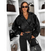 Černá stylová oversized biker koženková bunda LILOURA
