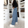 Modré tmavší wide leg široké džíny MAVELY