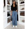 Modré tmavší wide leg široké džíny MAVELY