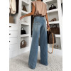 Modré wide leg extra long široké džíny MIVELLI