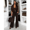 Tmavě hnědé basic wide leg široké džíny VALUNETTE