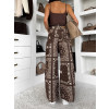 Hnědé trendy široké wide leg džíny POPPYA