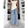Světle modré basic wide leg široké džíny ELYNORA