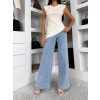 Světle modré basic wide leg široké džíny ELYNORA