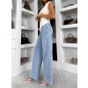 Světle modré basic wide leg široké džíny ELYNORA