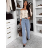 Světle modré basic wide leg široké džíny ELYNORA