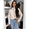 Béžový elegantní pohodlný oversized svetr KORAVIA na knoflíky