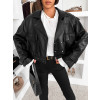 Černá stylová oversized biker koženková bunda FAYELIA