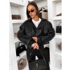 Černá stylová oversized biker koženková bunda FAYELIA