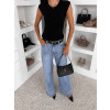 Světle modré wide leg široké basic džíny LUNIMI