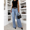 Světle modré wide leg široké basic džíny LUNIMI