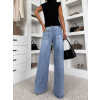 Světle modré wide leg široké basic džíny LUNIMI