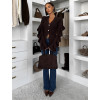 Tmavě hnědý elegantní pohodlný svetřík BUNNYO