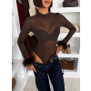 Hnědé elegantní průhledné body LAVENA