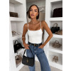Bílé elastické basic body WINNIEA na ramínka