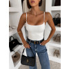Bílé elastické basic body WINNIEA na ramínka