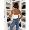 Bílé elastické basic body WINNIEA na ramínka