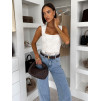 Bílé elegantní krajkové body ORVELLA s výstřihem