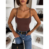 Hnědé elastické basic body WINNIEA na ramínka