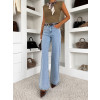 Modré wide leg basic široké zvonové džíny PIMELLA