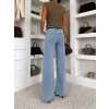 Modré wide leg basic široké zvonové džíny PIMELLA