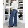 Modré wide leg široké basic džíny LUNIMI